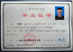 黔南民族职业技术学院大专毕业证原版样式图
