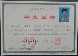 四川艺术职业学院大专毕业证原版样式