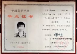 湖北财经高等专科学校毕业证原版清晰图