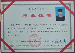广西国际商务职业技术学院毕业证原版样式图